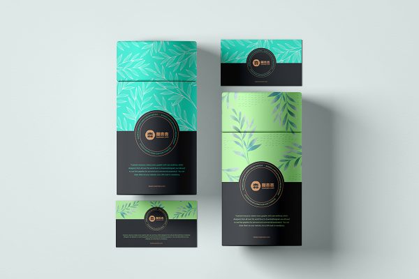 带名片的纸筒包装样机mockup