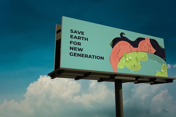 高质感户外高炮高速公路广告牌样机mockup7组