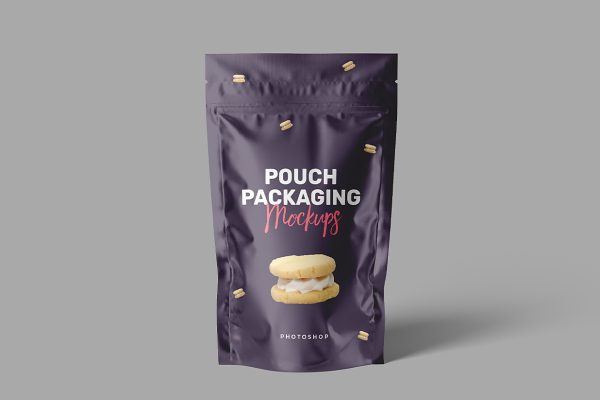 高质感自立袋自封袋食品包装袋样机mockup4组