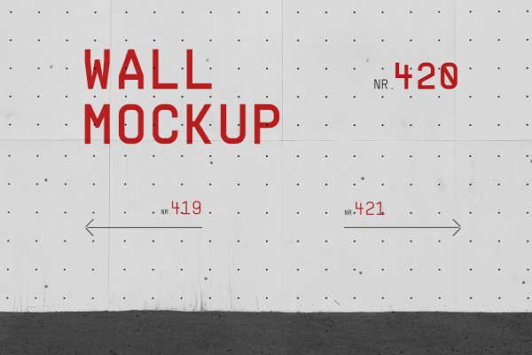 户外墙面广告样机mockup