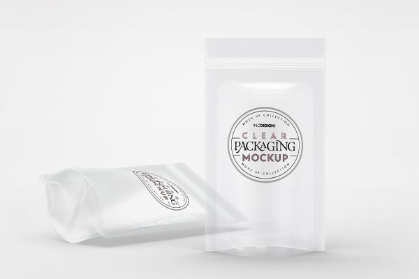 透明自立袋自封袋食品包装袋样机mockup