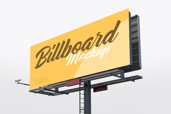 户外高炮高速公路广告牌样机mockup