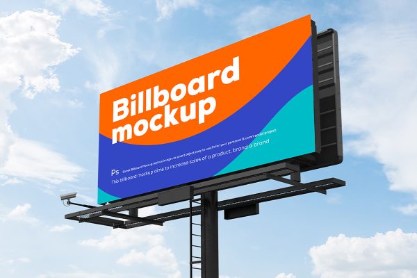 户外高炮高速公路广告牌样机mockup