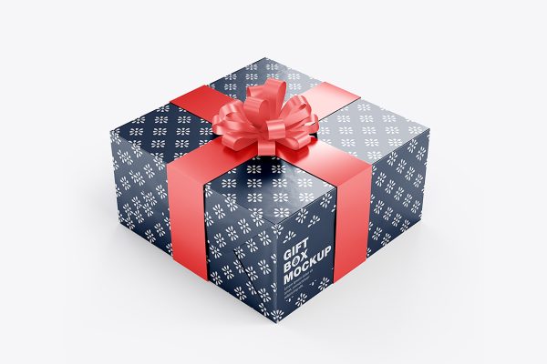 节日礼品盒礼物盒礼盒包装样机mockup