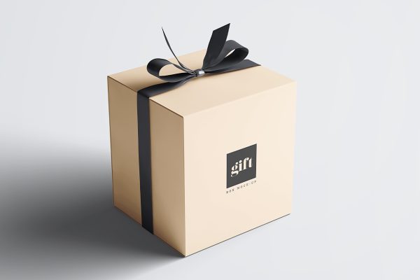 高质感节日礼品盒礼物盒礼盒包装样机mockup7组