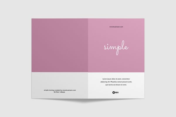 高质感折页双折页样机mockup4组