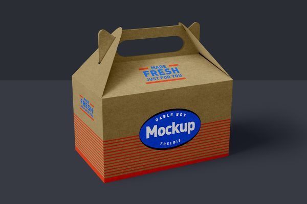 山顶盒打包盒外卖手提纸盒包装样机