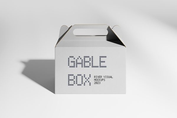 简约山顶盒打包盒外卖手提纸盒包装样机