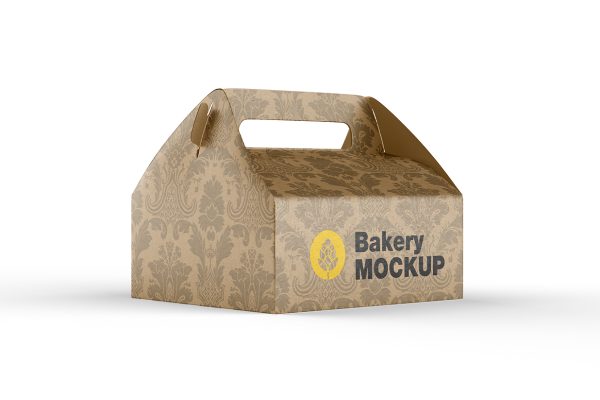 牛皮纸山顶盒打包盒外卖手提纸盒包装样机