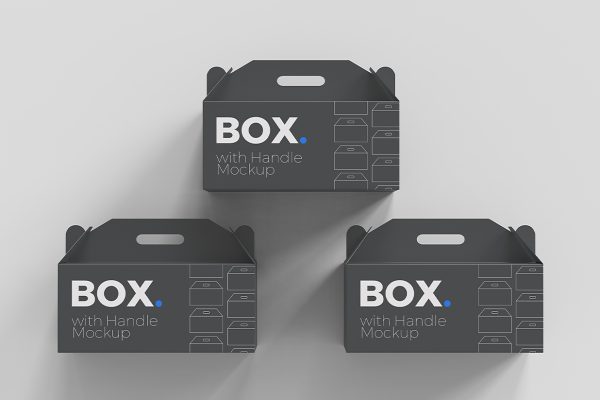 高质感山顶盒打包盒外卖手提纸盒包装样机6组