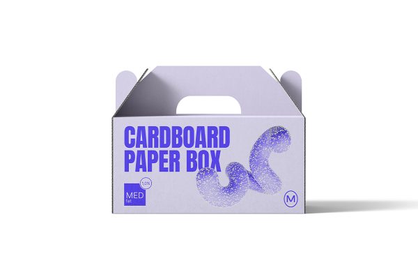 山顶盒打包盒外卖手提纸盒包装样机