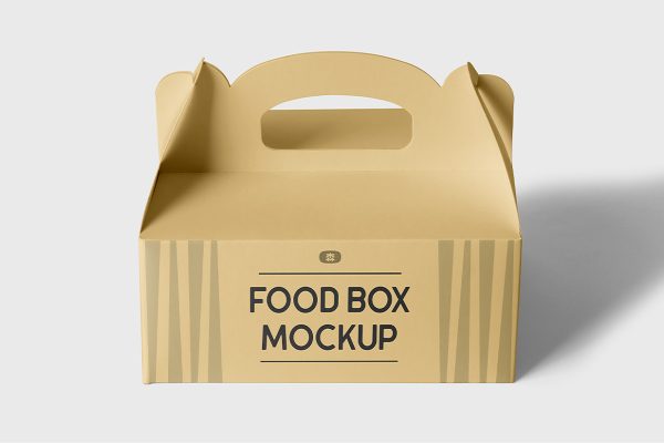牛皮纸山顶盒打包盒外卖手提纸盒包装样机