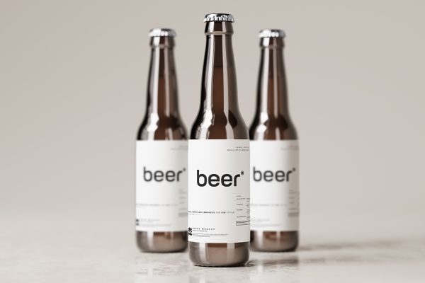 高质感啤酒瓶包装样机mockup10组