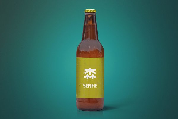 啤酒瓶包装样机mockup
