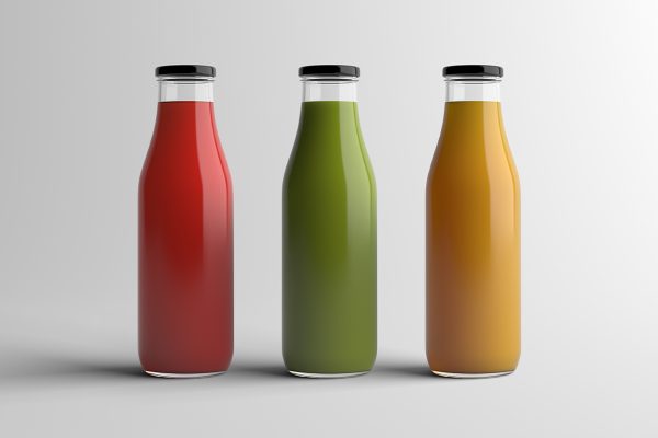 高质感果汁瓶饮料瓶玻璃瓶包装样机mockup3组