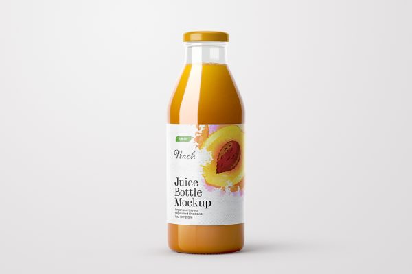 高质感果汁瓶玻璃瓶包装样机mockup5组