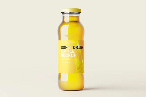 高质感果汁瓶玻璃瓶包装样机mockup5组