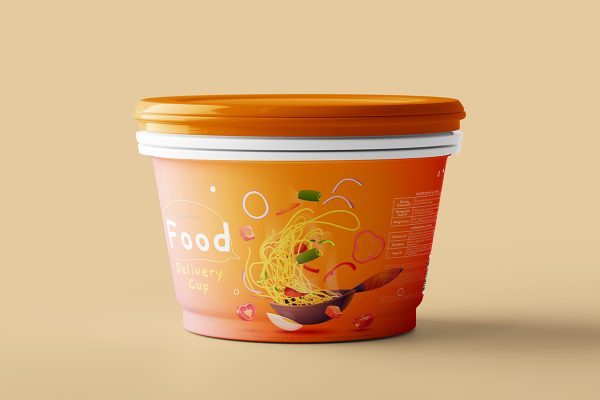 高质感食品盒餐盒外卖打包盒包装样机mockup5组
