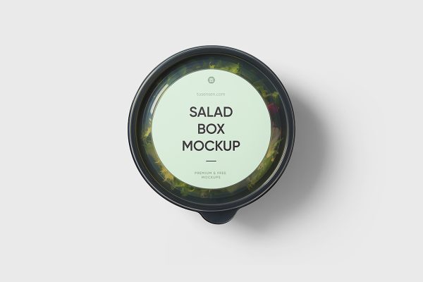 沙拉盒食品盒外卖打包盒包装样机mockup