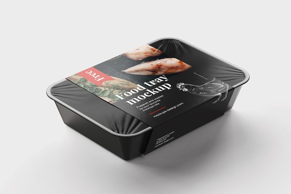 长方形食品盒餐盒外卖打包盒包装样机mockup4组