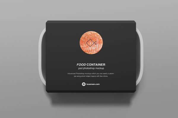 优雅的食品盒餐盒外卖打包盒包装样机mockup