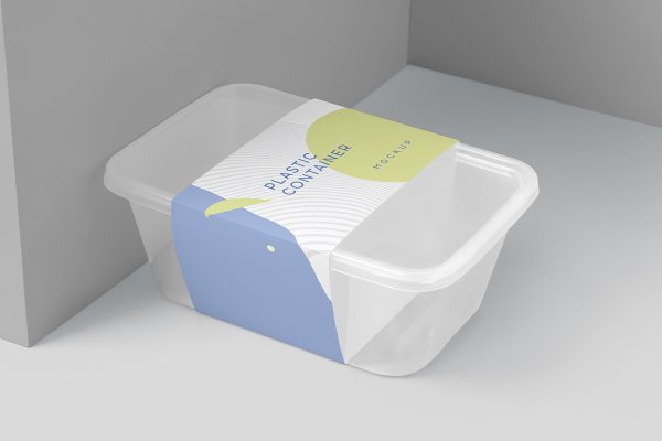 一次性透明塑料餐盒外卖打包盒样机mockup6组