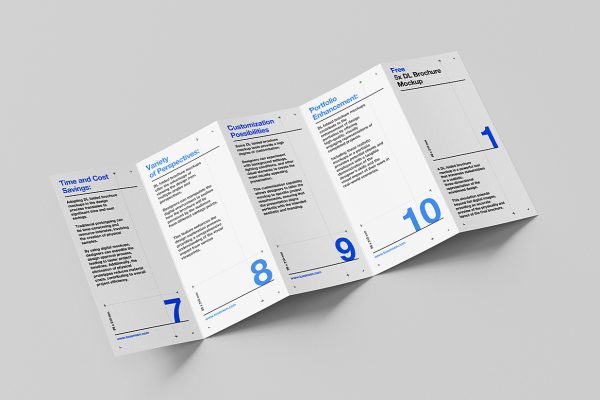 高质感折页五折页样机mockup5组