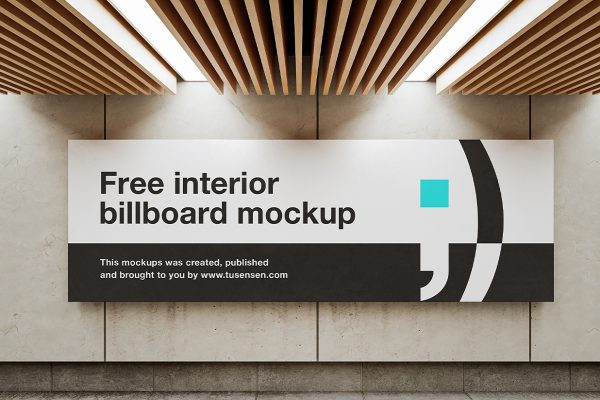 室内广告牌样机mockup