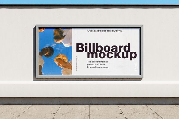 干净简洁的户外广告牌样机mockup2组
