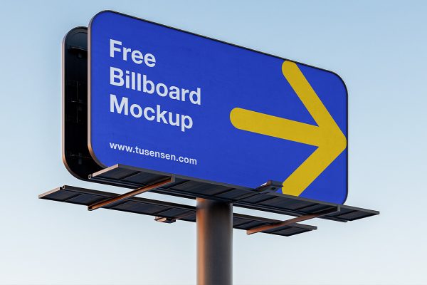 圆角户外广告牌样机mockup3组