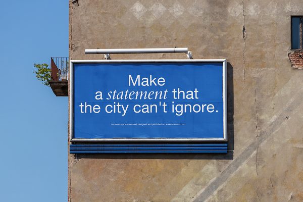 旧墙上的广告牌样机mockup