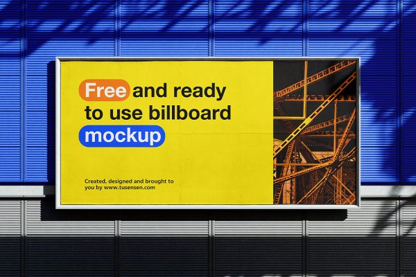 精致的户外广告牌样机mockup4组