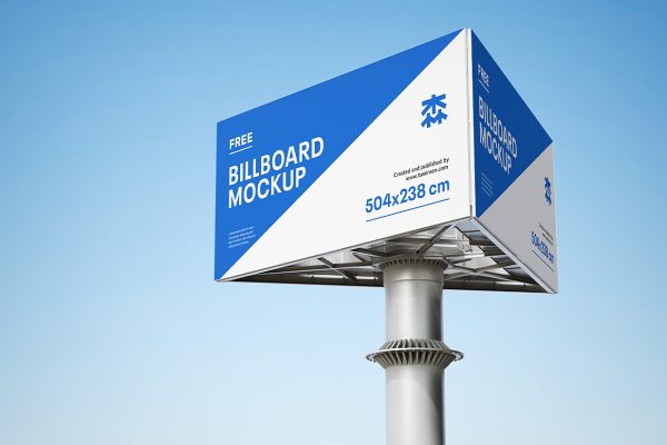 三面户外高速公路高炮广告牌样机mockup3组