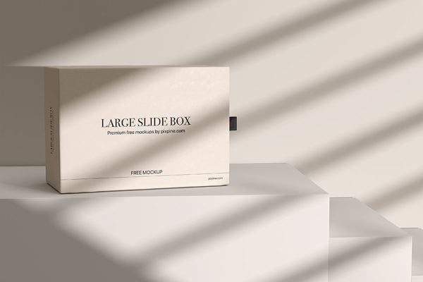 带场景的抽拉盒包装盒纸盒样机mockup