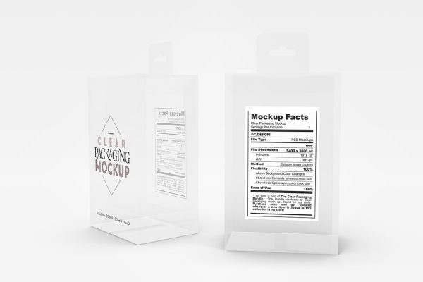 透明挂耳盒包装盒样机mockup2组