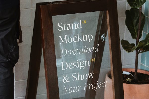 室内水牌立牌样机mockup