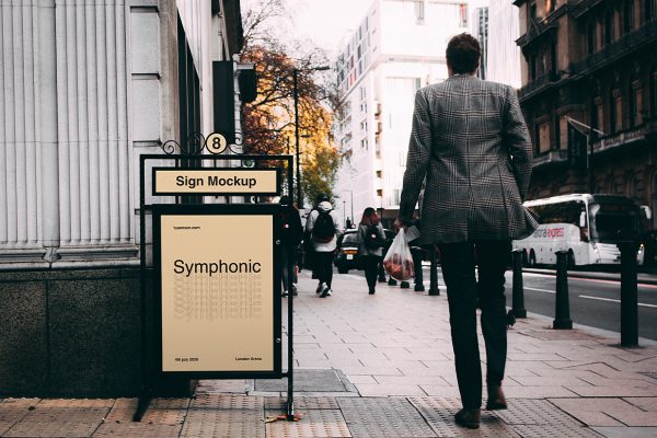 户外水牌立牌样机mockup