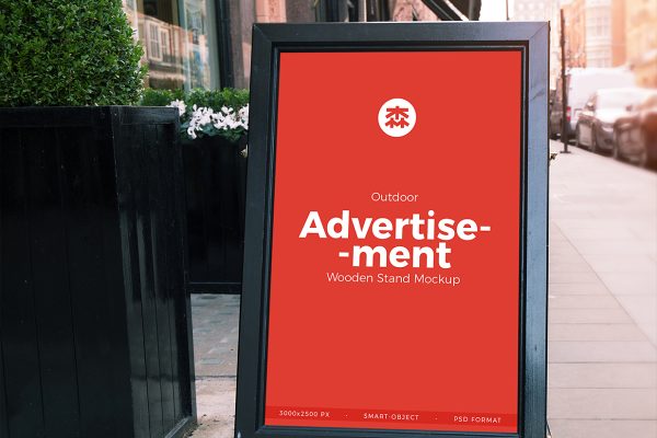 高质感户外水牌立牌样机mockup