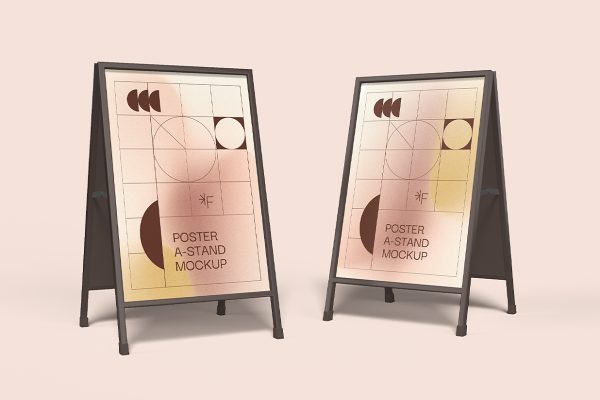 精致的水牌立牌样机mockup5组