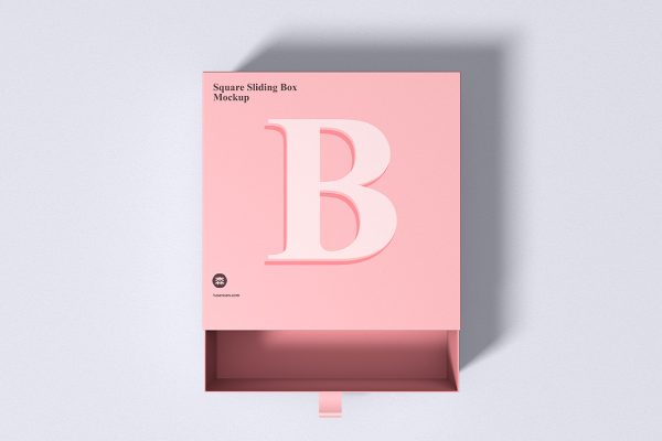 简约抽拉盒包装盒纸盒样机mockup