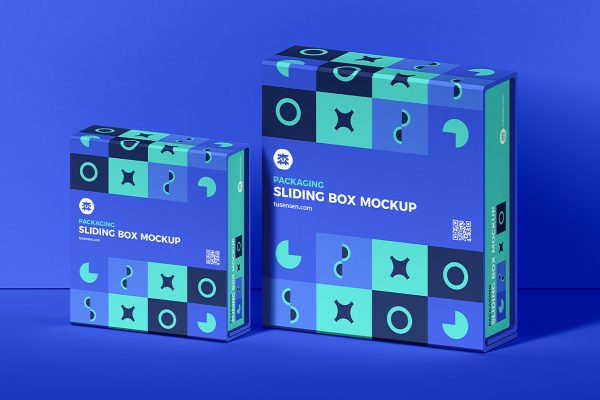 抽拉盒包装盒纸盒样机mockup