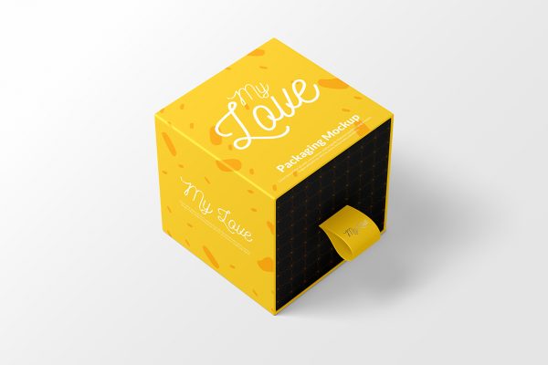 高质感抽拉盒包装盒礼品盒纸盒样机mockup6组