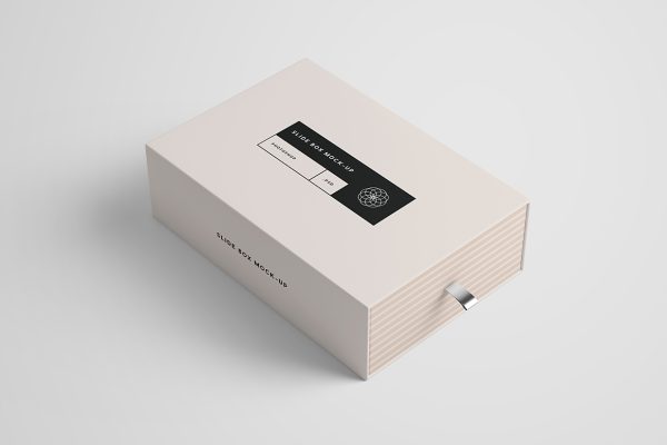 优雅的抽拉盒包装盒礼品盒纸盒样机mockup7组