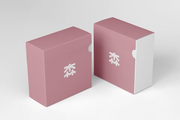 简约抽拉盒包装盒纸盒样机mockup