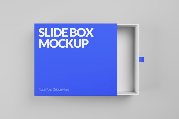 高质感抽拉盒包装盒纸盒样机mockup3组