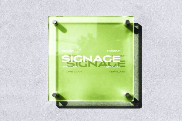 户外招牌店招亚克力标识牌样机mockup