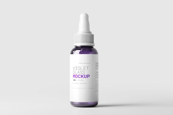 高质感滴管瓶精华精油瓶样机mockup5组