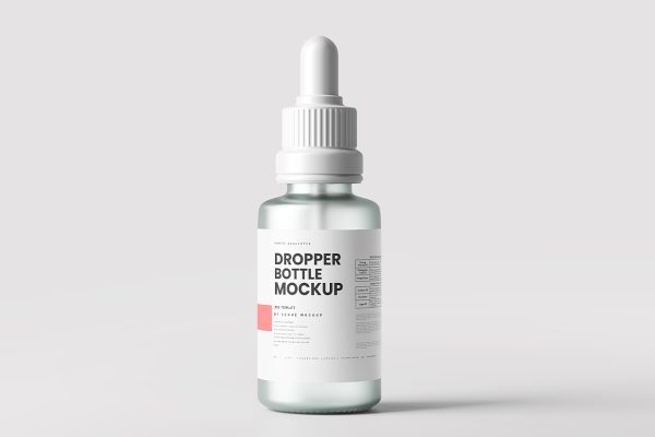 精致的滴管瓶精华精油瓶样机mockup5组