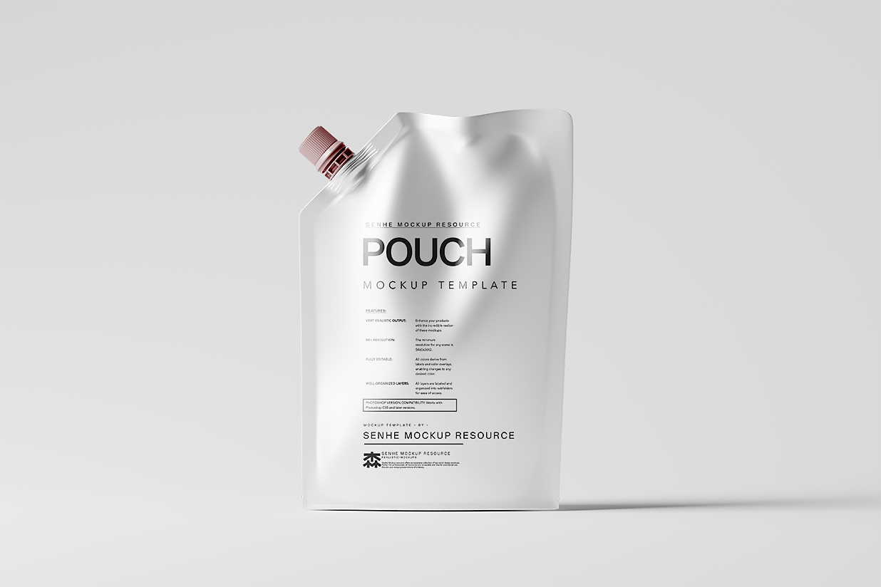 高质感斜口吸嘴袋自立袋包装样机 mockup10组插图