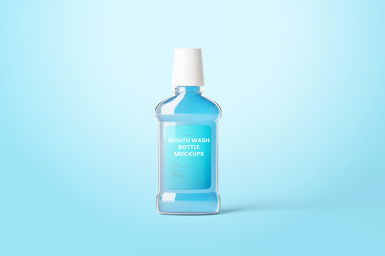 高质感漱口水瓶包装样机mockup7组插图